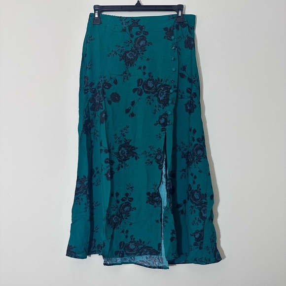 Band of gypsies Etta emerald green boho cottage core midi skirt M NWT - Picture 4 of 11